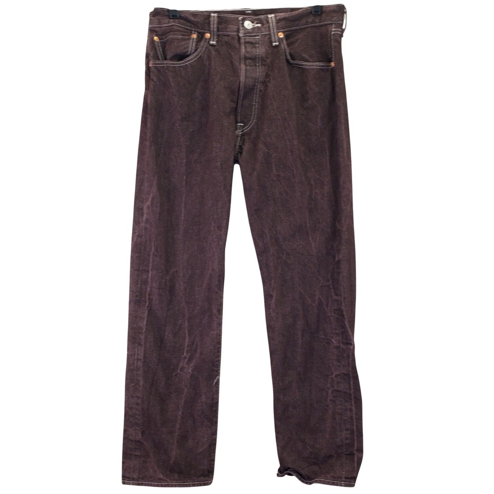 Levis 501 Original Fit Jeans Mens 33x30 (Fits 33x28) Brown Straight Leg Denim